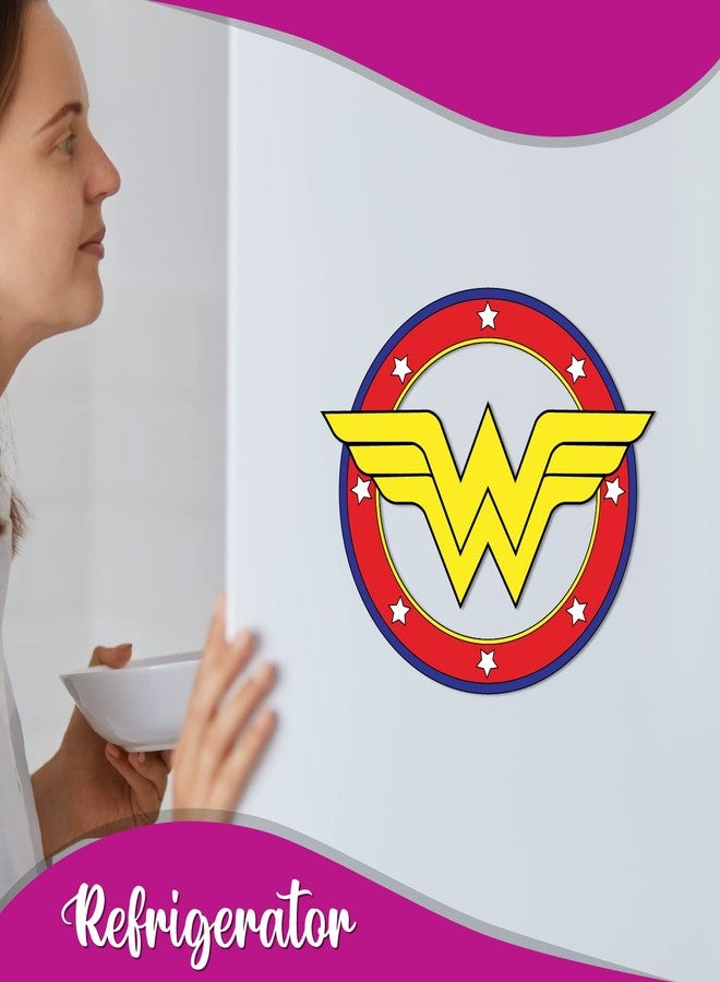 Bhai Please Wonder Woman Wooden Fridge Magnet (Pack of 1) | Cartoon Characters, Movie, TV, Comics, Anime | Fridge Decorations | Gift for Friends, Colleagues, Gen Y | Birthday, Return Gift - Image 4